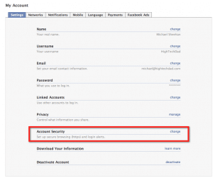 Facebook settings - HighTechDad™