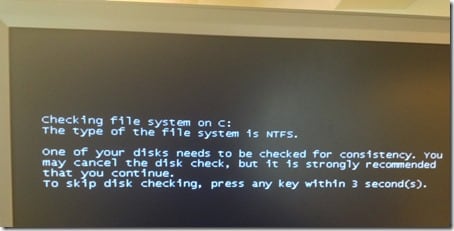 CHKDSK starting