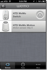 WeMo iOS app