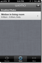 WeMo iOS - Motion Rules