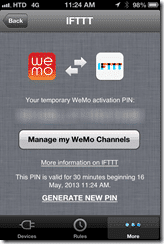WeMo & iFTTT integration