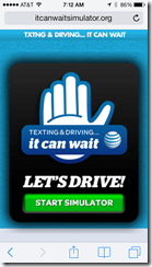 AT&T Texting & Driving simulator - mobile browser