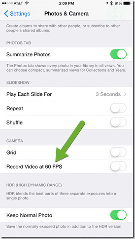 Tips for iPhone 6 and 6 Plus - 60 fps