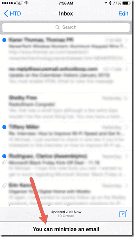 Tips for iPhone 6 and 6 Plus - minimize email #2