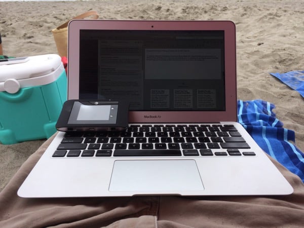 AT&T Unite Pro - with laptop on the beach