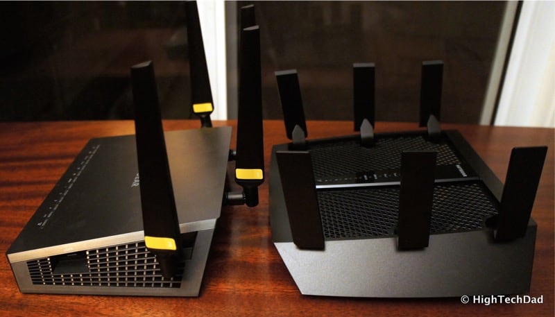 HTD NETGEAR 802.11 AC WiFi routers - side profiles