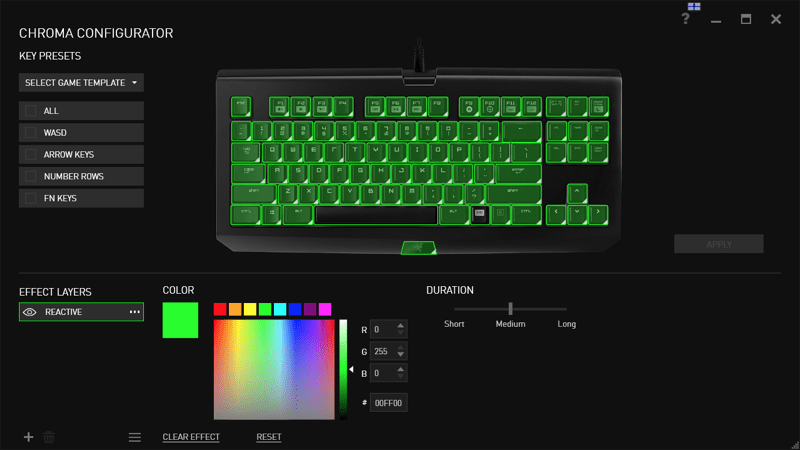 HTD - Razer BlackWidow & Deathstalker gaming keyboards - Chroma configuration