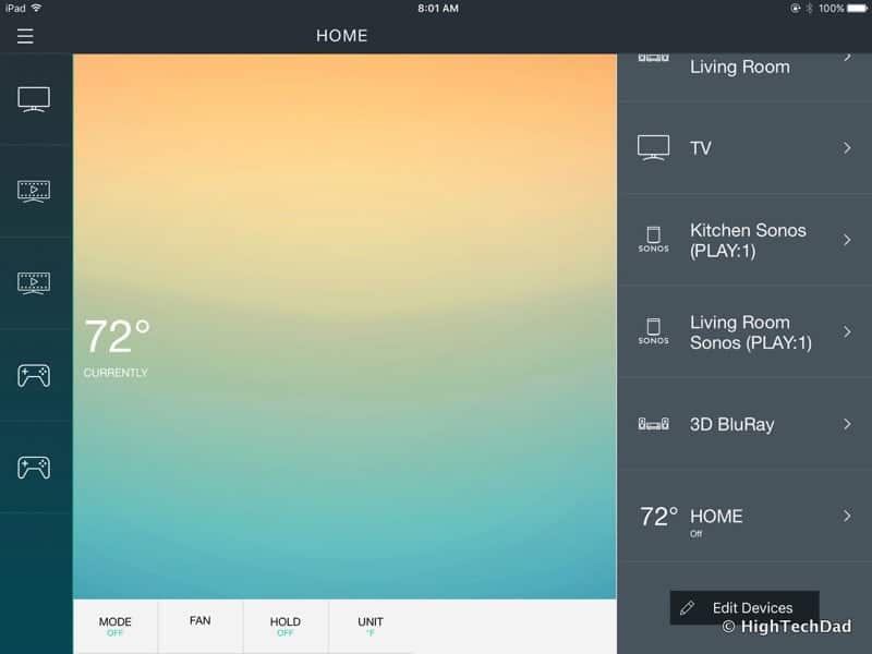 HTD Logitech Harmony Elite - thermostat