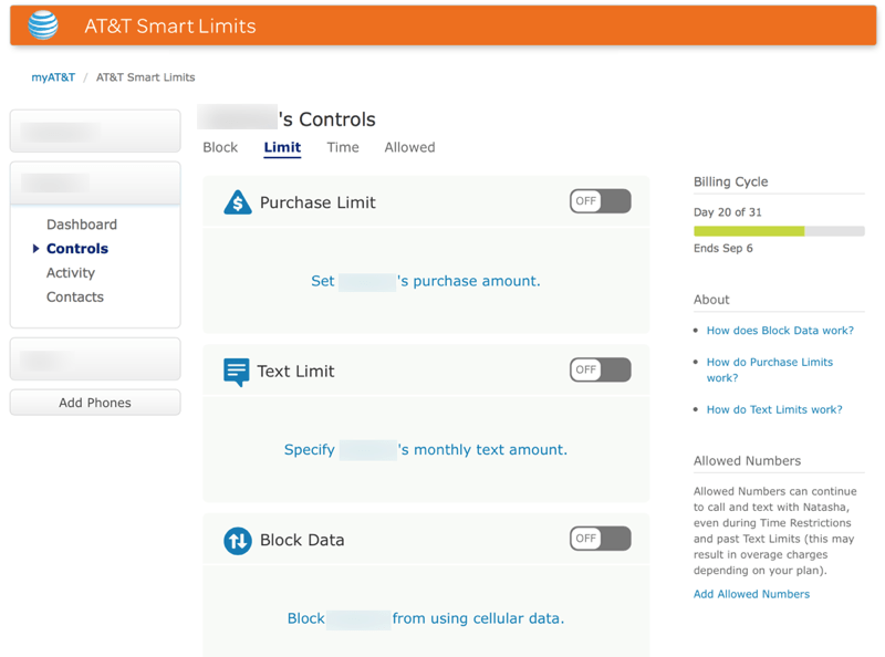 HTD AT&T Smart Limits - Limits