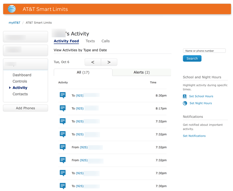 HTD AT&T Smart Limits - Activity Feed