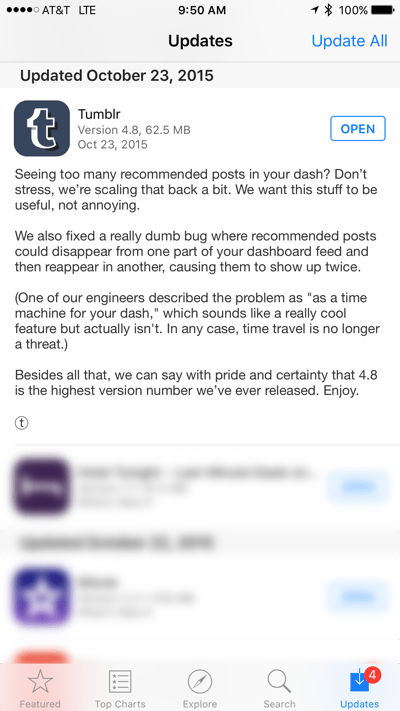 Tumblr bug fix list