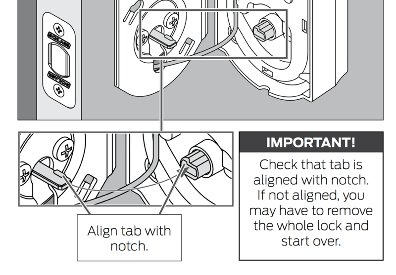 HTD Schlage Sense - Notch and tab