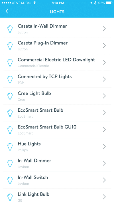 HTD Wink & Cree Connected LED Light Bulb - iOS light selection