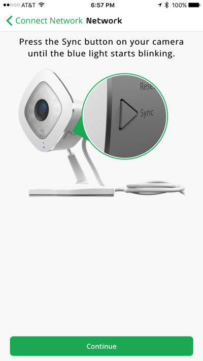 HTD NETGEAR Arlo Q - sync button