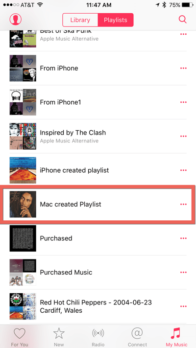 HTD Set Up & Sync iTunes Playlist - playlist on iOS