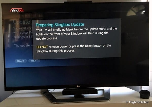 HTD Slingbox 500 setup - preparing update