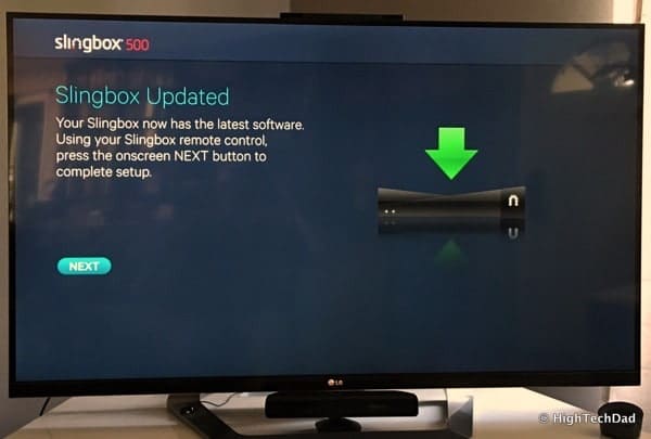 HTD Slingbox 500 setup - update confirmation