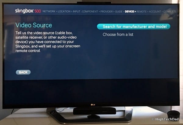 HTD Slingbox 500 setup - video source