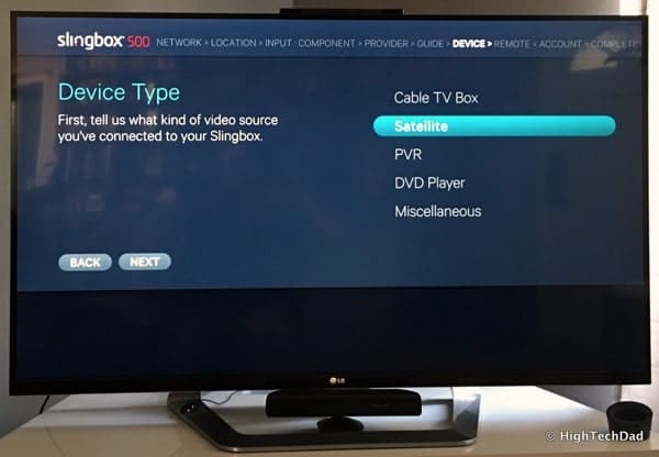 HTD Slingbox 500 setup - device type