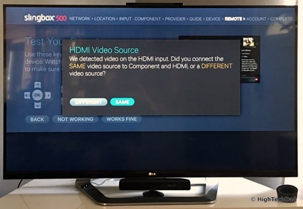 HTD Slingbox 500 setup - HDMI video source