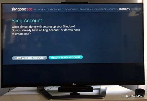 HTD Slingbox 500 setup - Sling account