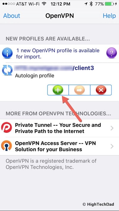 HTD OpenVPN & NETGEAR - OpenVPN Connect on iPhone ADD