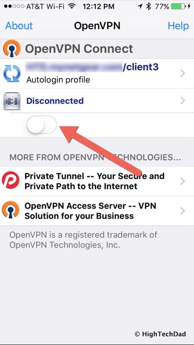 HTD OpenVPN & NETGEAR - OpenVPN Connect on iPhone TOGGLE
