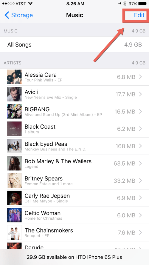 HTD Bulk Delete Music from iOS - Edit Music storage