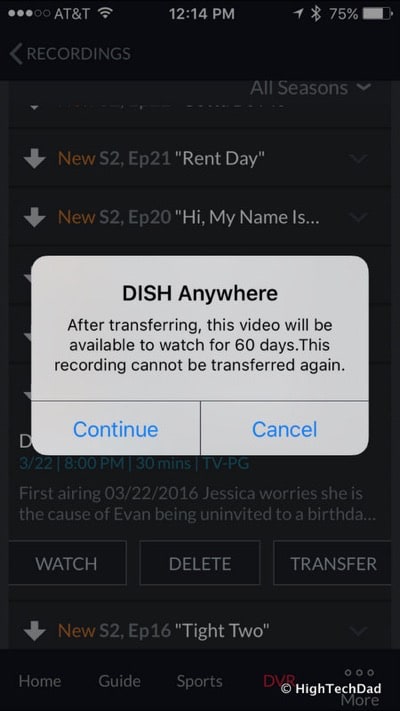 DISH HopperGO Review - recording available for 60 days
