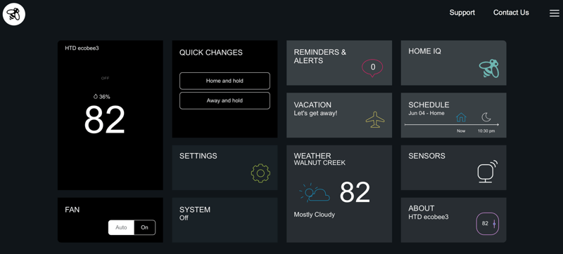 HighTechDad ecobee3 review - web dashboard