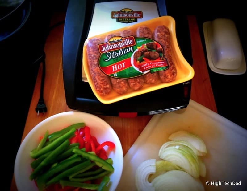 HighTechDad Johnsonville Sizzling Sausage Grill - a quick meal