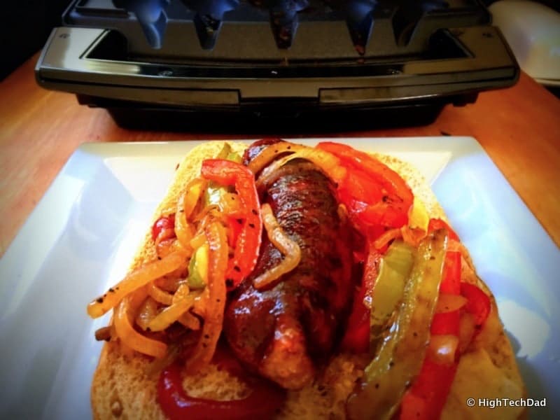 HighTechDad Johnsonville Sizzling Sausage Grill - quick cooked meal