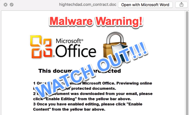 Malicious Word macro warning - watch out!