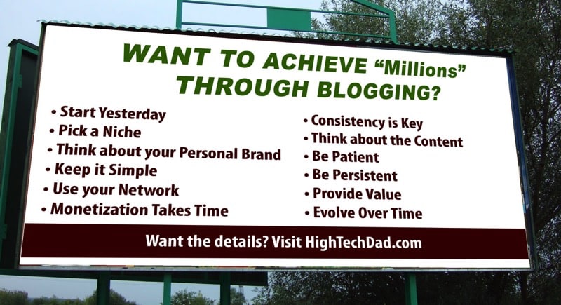 HTD Billboard - Want to achieve "millions" through blogging