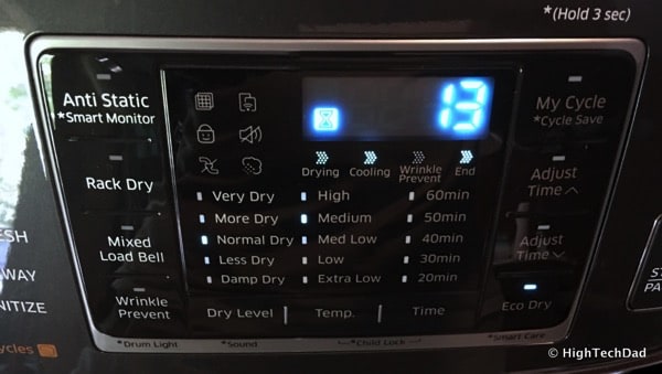 2016 Samsung Clothes Dryer (Model: DV50K7500GV) Review - controls