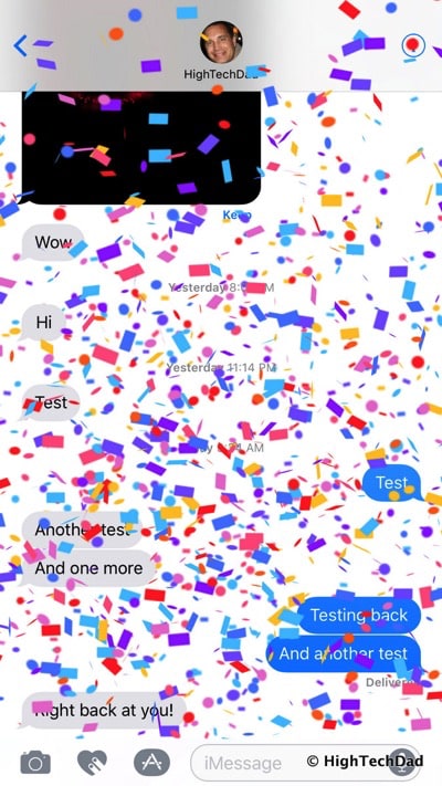 HTD Tip - Disable this setting to enable snazzy background & effect on iMessage in iOS 10 - confetti