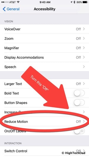 HTD Tip - Disable this setting to enable snazzy background & effect on iMessage in iOS 10 - reduce motion
