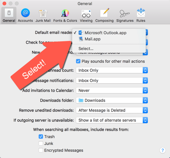 How to set the default email client in MacOS Sierra & El Capitan - set email in Mac Mail