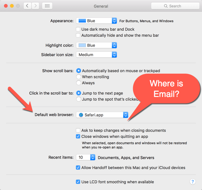 How to set the default email client in MacOS Sierra & El Capitan - Mac Preferences