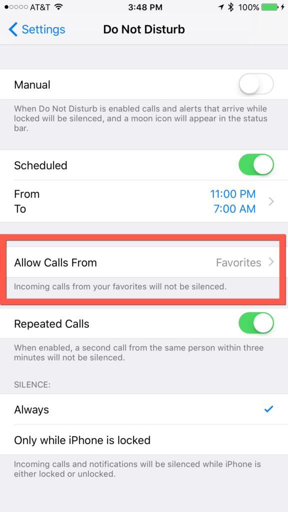 iOS 10 - Emergency Bypass - Do Not Disturb Setting