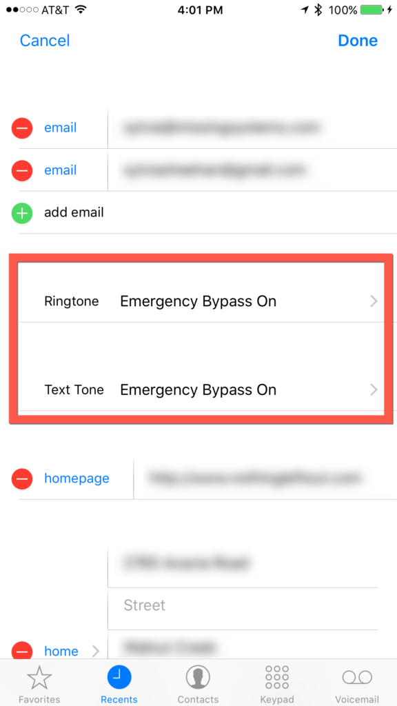 iOS 10 - Emergency Bypass - Ringtone & Text Tone