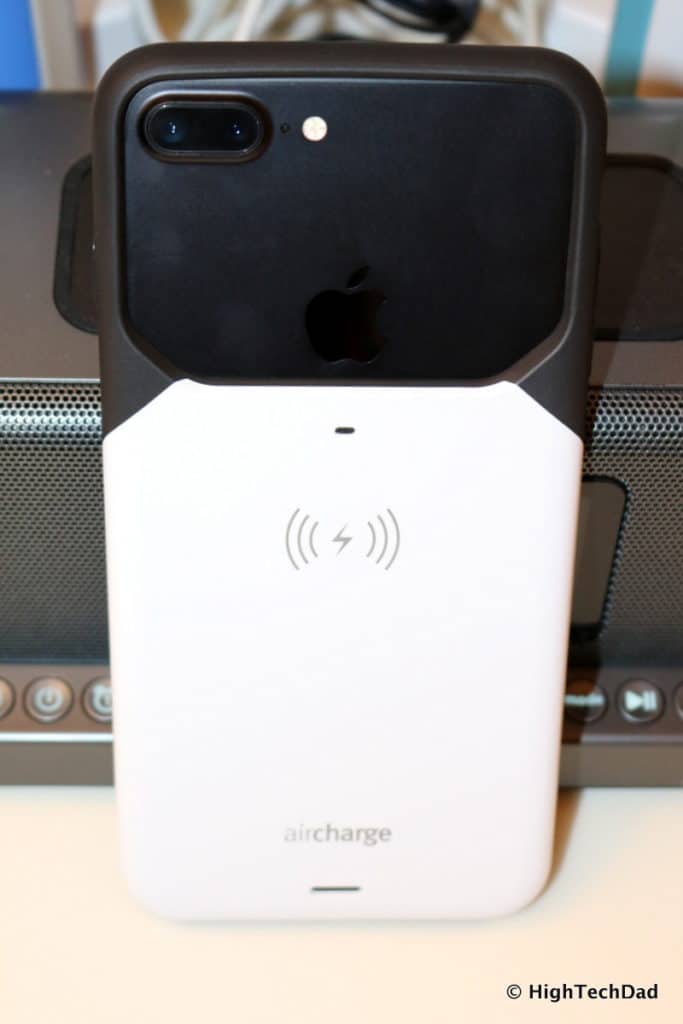 HighTechDad Qi Wireless Charging - Aircharge case propped