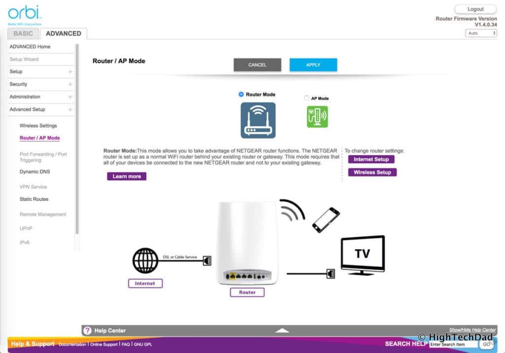 NETGEAR Orbi Mesh WiFi Router - router mode