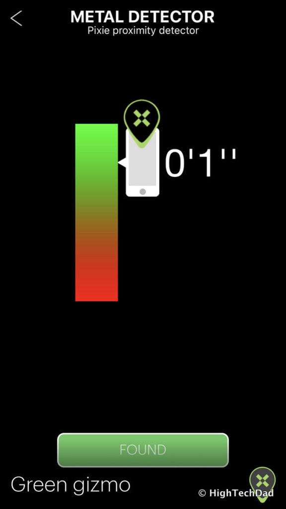 Pixie Bluetooth location system - metal detector mode