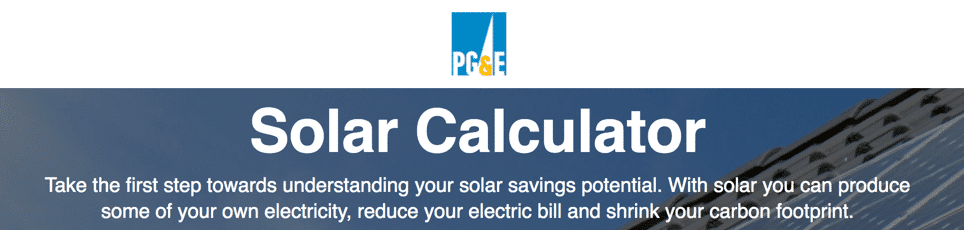 PG&E Renewable Energy Tools & Solar Panel info - solar calculator