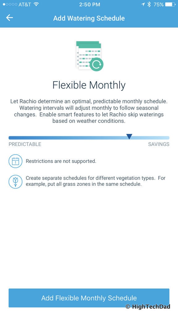 Rachio Smart Sprinkler Controller Review - flexible monthly schedule