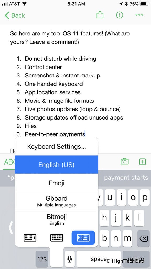 HTD's top iOS 11 features - one handed keyboard