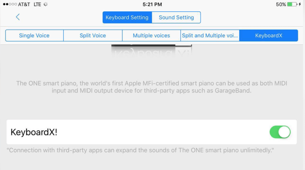 The ONE smartpiano keyboard - KeyboardX! settings