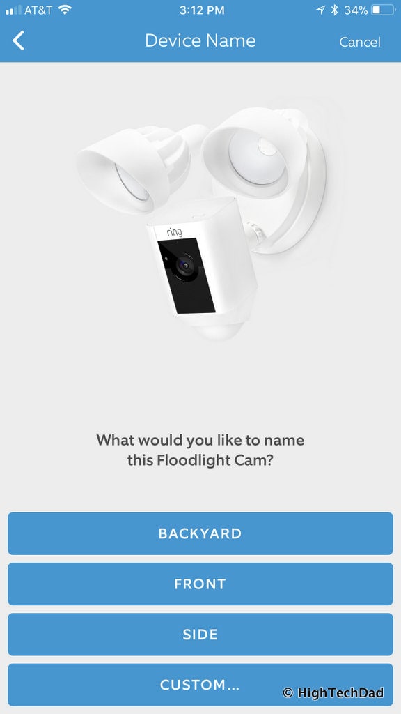 Ring Floodlight Cam - name device