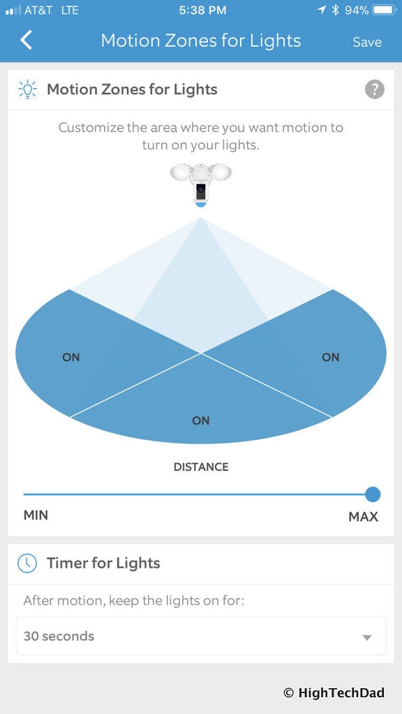 Ring Floodlight Cam - lighting zones